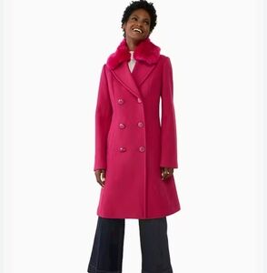Kate Spade Faux Fur Wool Coat